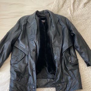 Oversize Wilsons genuine leather coat